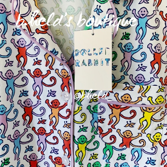 Roller Rabbit Disco Monkey Polo Pajamas in Rainbow Size Medium M Brand New NWT - Picture 8 of 17